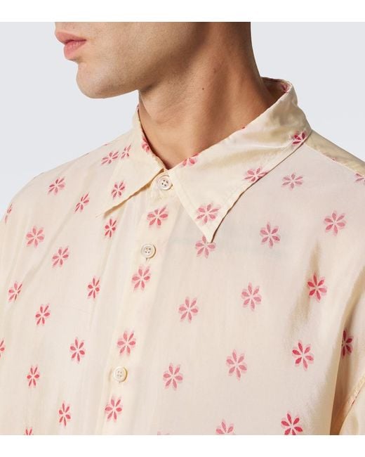 Dries Van Noten Natural Floral Jacquard Shirt for men