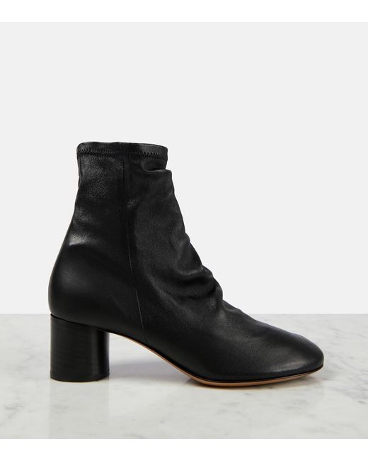 Isabel Marant Black Laeden Leather Ankle Boots