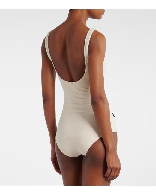 Adriana Degreas White Cotton-Blend Terry Swimsuit