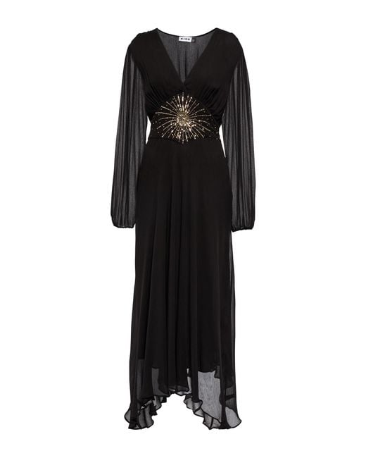 RIXO London Christie Embellished Chiffon Maxi Dress in Black | Lyst