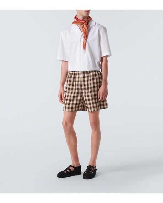 Shorts Gilbert Check di Bode in White da Uomo