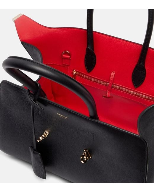 Ferragamo Black Tote Bag Hug Aus Leder