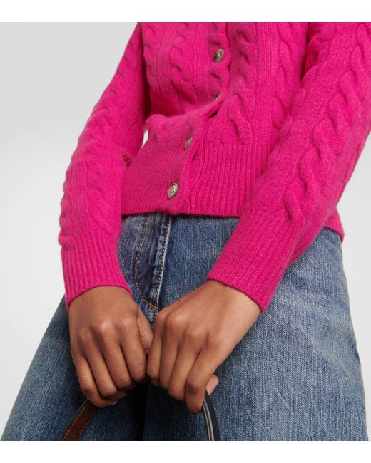 Cardigan en laine et cachemire Polo Ralph Lauren en coloris Pink