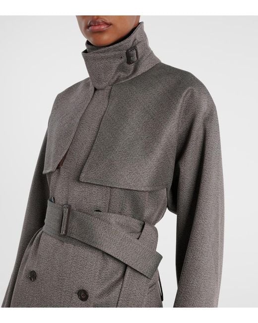 The Row Gray Rhydian Virgin Wool Gabardine Trench Coat