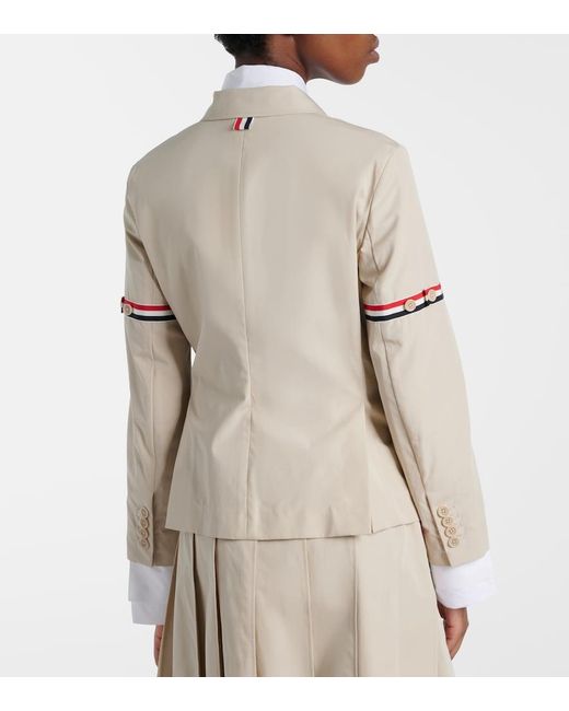 Thom Browne Natural 4-Bar Cotton Jacket