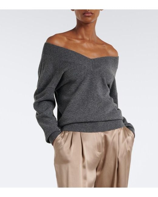 Pullover Off-Shoulder di Tom Ford in Gray