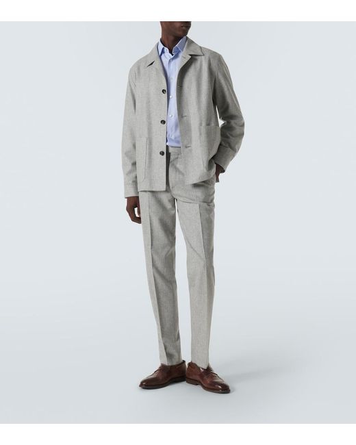 Zegna Gray Alpe Wool Jacket for men
