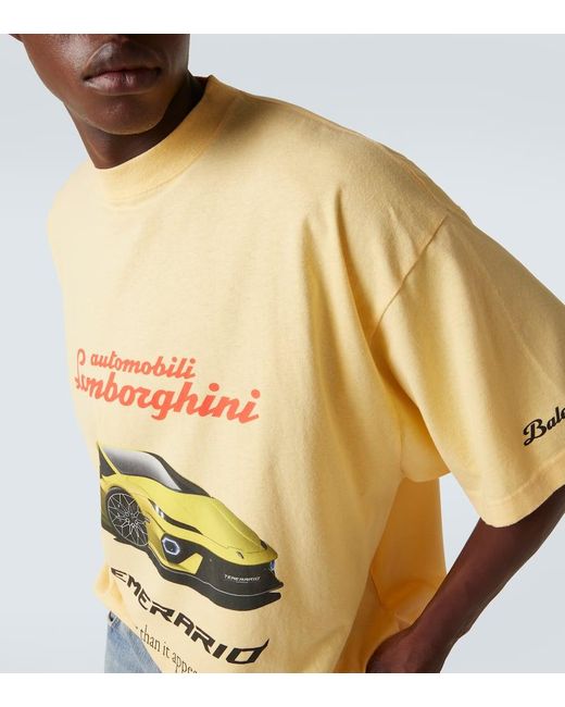 Balenciaga Yellow X Automobili Lamborghini Cotton Jersey T-Shirt for men