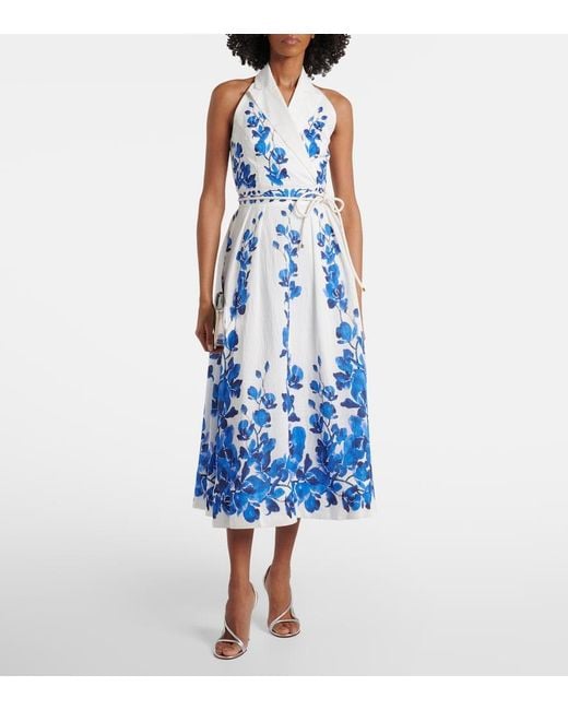 Rebecca Vallance Orchid Blues Floral Midi Dress