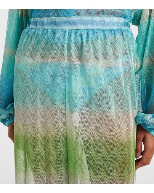 Missoni Blue Zigzag Palazzo Pants