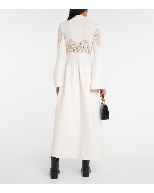 Chloé Natural Wool-Blend Maxi Dress