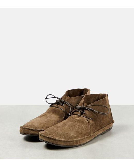 The Row Brown Ankle Boots Tyler aus Veloursleder