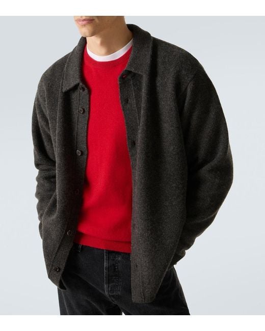 FRAME Gray Wool Overshirt for men