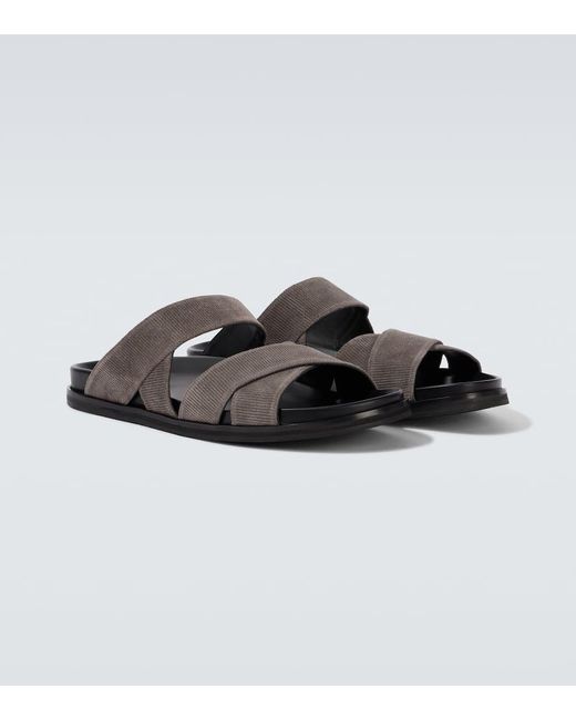 Manolo Blahnik Sandalen Seaton Aus Veloursleder in Brown für Herren
