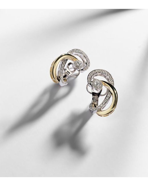 YEPREM White Golden Strada 18Kt Earrings With Diamonds