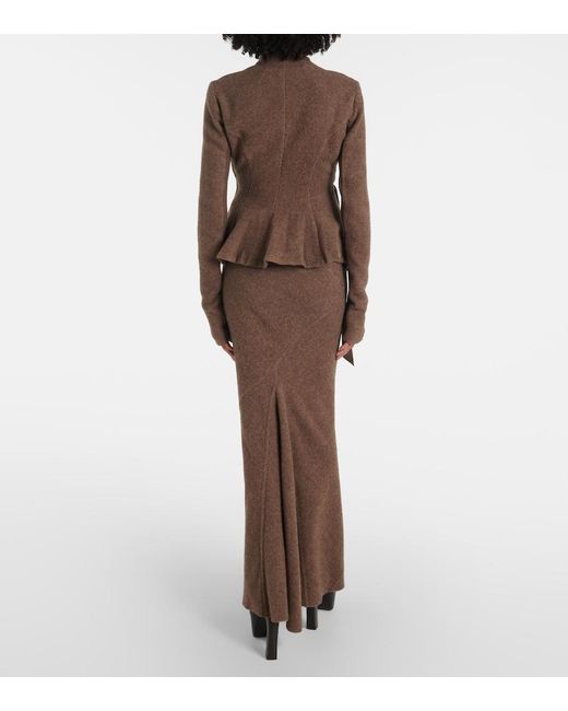 Rick Owens Brown Hollywood Wool Wrap Jacket