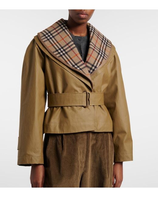 Burberry Green Check Cotton Jacket