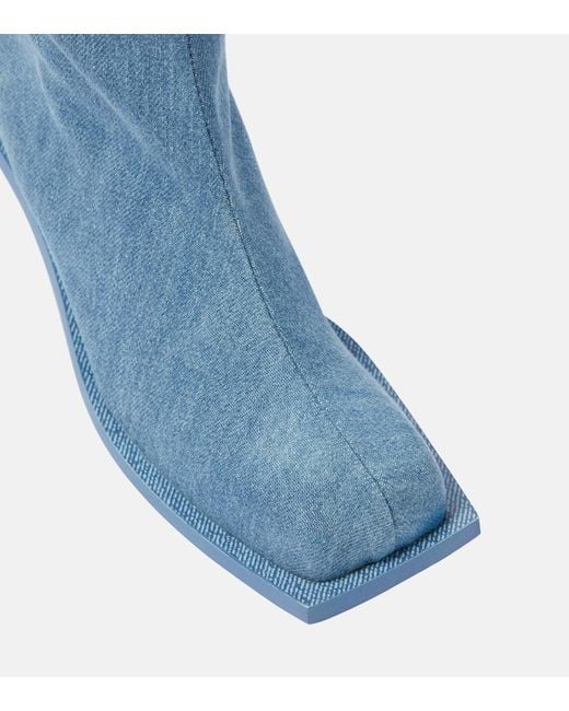 Gia Borghini Blue Blondine Denim Knee-High Boots