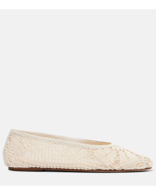 Magda Butrym Natural Crochet Ballet Flats