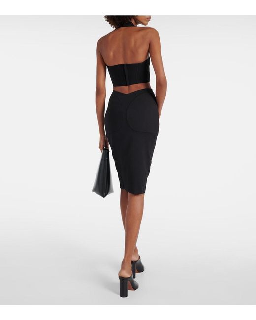 Alaïa Black Ruched Pencil Skirt