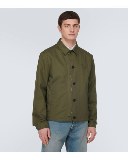 Prada Green Cotton Gabardine Jacket for men