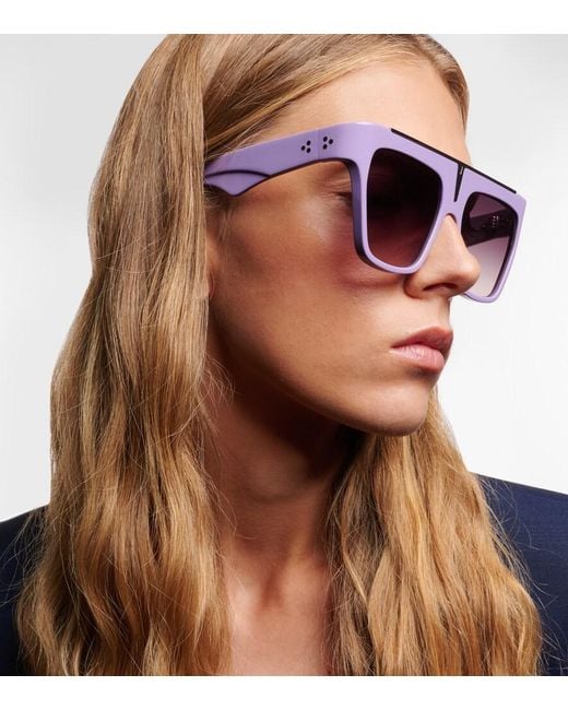 Jacques Marie Mage Purple X Evangelie Smyrniotaki Eckige Sonnenbrille Selini