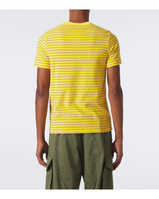 Loewe Yellow Striped Cotton-Blend Terry T-Shirt for men