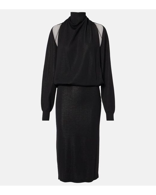 Alaïa Black Cut Out Midi Dress