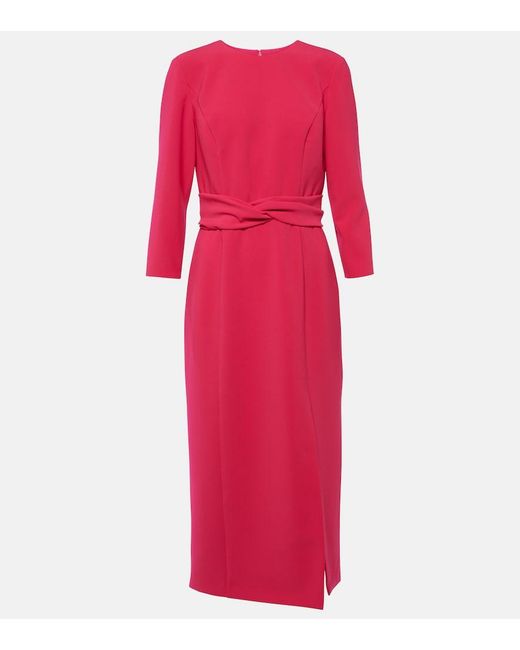 Carolina Herrera Pink Crepe Midi Dress