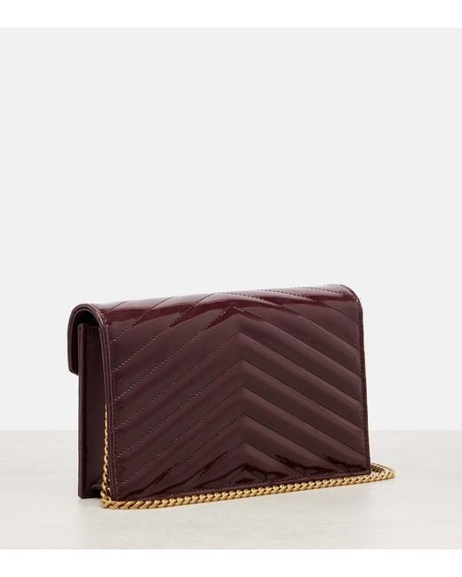 Saint Laurent White Cassandre Envelope Leather Wallet On Chain