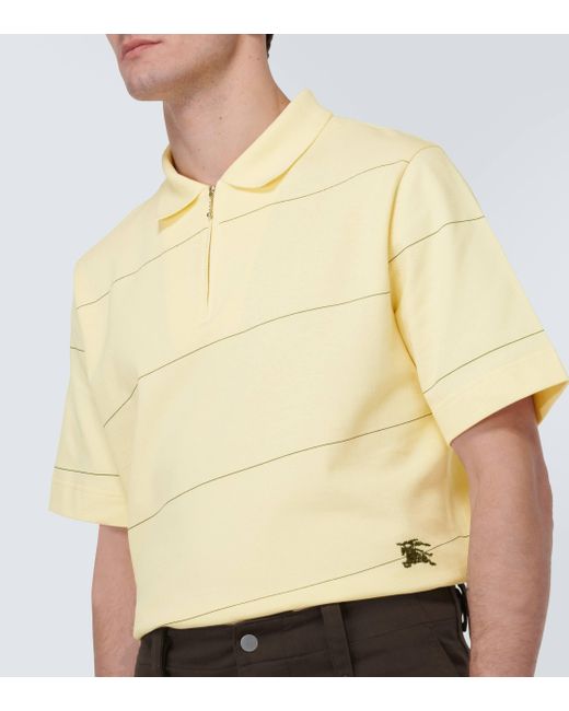 Polo EKD raye en coton Burberry pour homme en coloris Natural