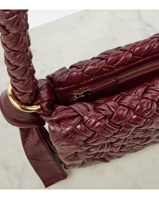 Bottega Veneta Brown Kalimero Citta Small Leather Shoulder Bag