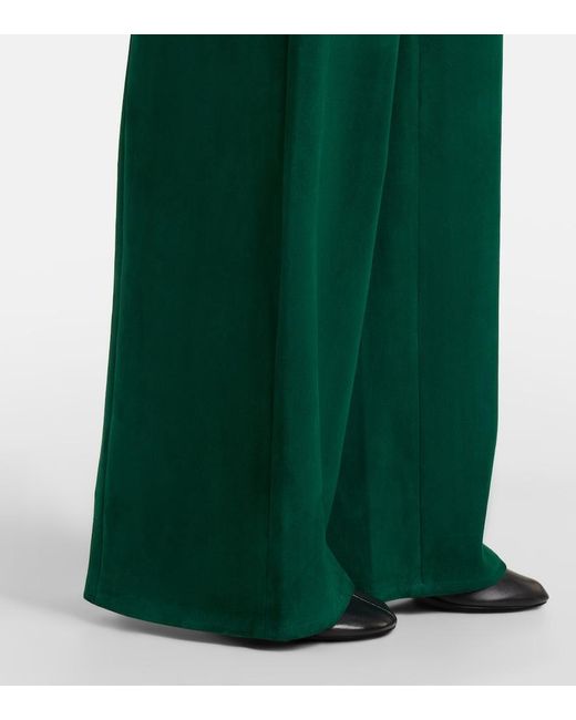 Stouls Green Mytheo Suede Wide-Leg Pants