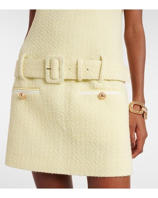 Self-Portrait Natural Belted Boucle Minidress