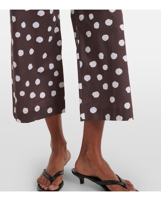 Adriana Degreas Multicolor Polka-Dot Cotton-Blend Wide-Leg Pants