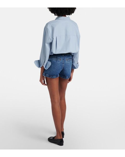 FRAME Blue Cruise High-Rise Denim Shorts
