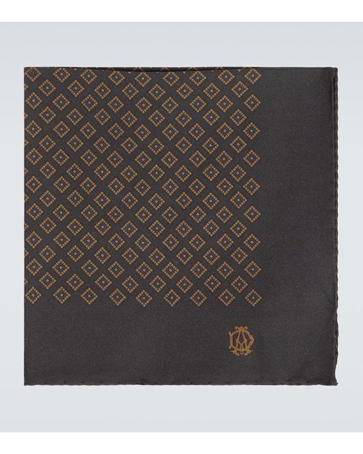 Dunhill Bedrucktes Einstecktuch Aus Seide in Black für Herren