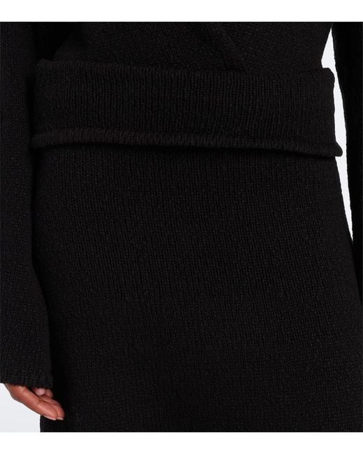 AYA MUSE Black Ken Cotton Midi Skirt