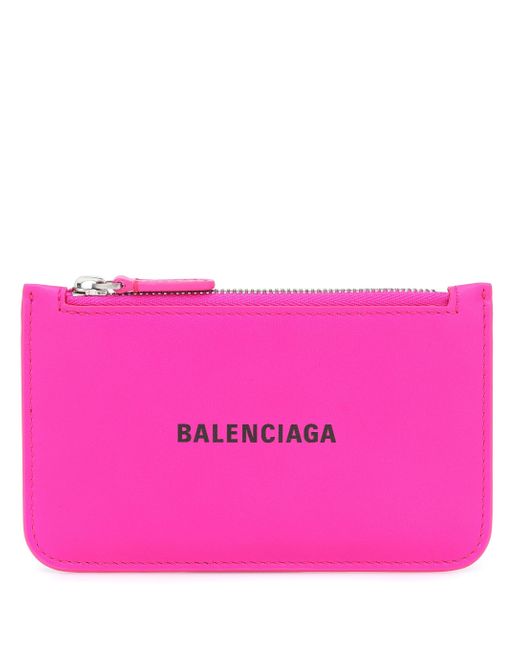 Balenciaga Leather Card Holder in Pink Lyst