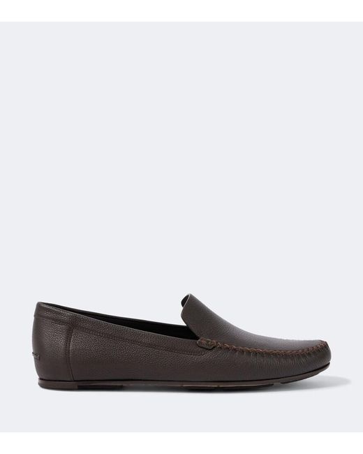 Manolo Blahnik Black Alder Leather Loafers for men