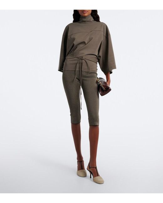 Jacquemus Metallic Pina Leather-Trimmed Suede Slingback Pumps