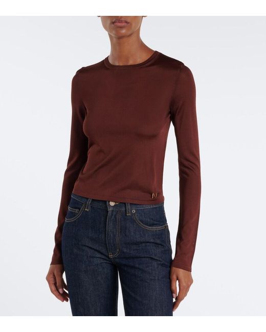 Saint Laurent Red Semi-Sheer Sweater