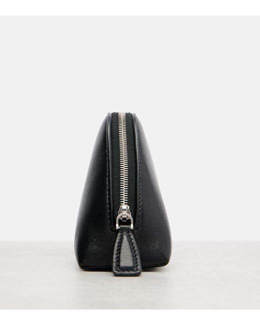 The Row Black Devon Mini Leather Clutch