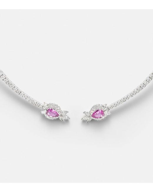 YEPREM Metallic Reign Supreme 18Kt Choker With Sapphire And Diamonds
