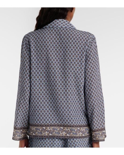 Blusa Eva Estampada Veronica Beard de color Blue