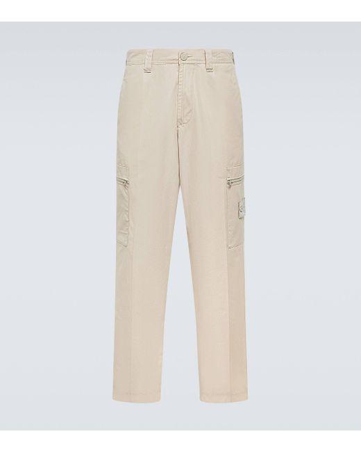 Stone Island Natural Ghost Compass Cotton Straight Pants for men