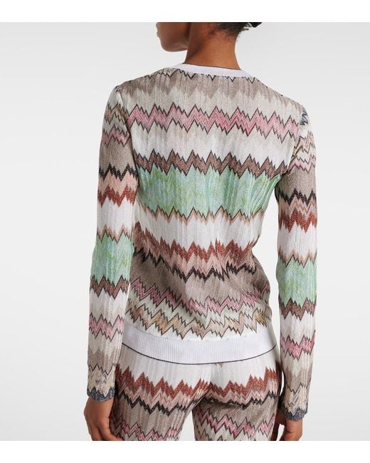 Missoni Gray Zigzag Lame Top