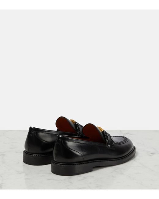 Chloé Black Marcie Leather Loafers