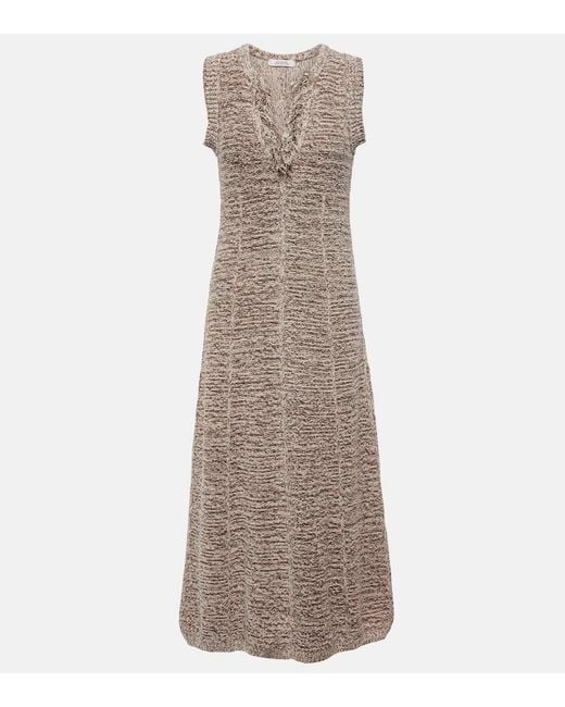 Dorothee Schumacher Natural Autumn Sparkle Knitted Midi Dress