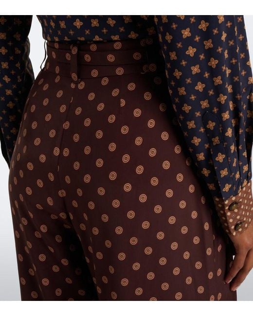 Zimmermann Red Belted Printed Wide-Leg Pants